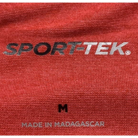 Sport Tek Shirt Mens Medium Red Short Sleeve Polo Light Weight Polyester - Picture 5 of 8
